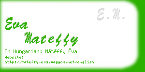 eva mateffy business card